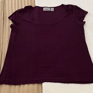 Chico's rich plum/eggplant cap sleeve top